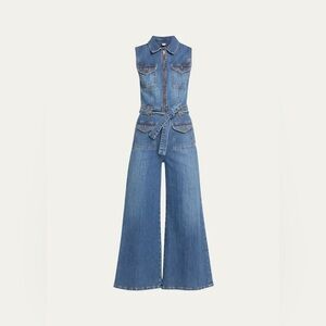 RAMY BROOK Bell Sleeveless Denim Jumpsuit, S/M